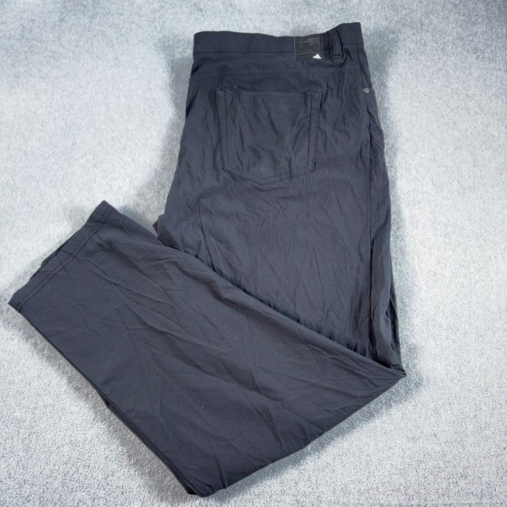 Adidas Golf Go-To 5 Pocket Pant Mens 42x32 Black Solid Tapered Fit Primegreen